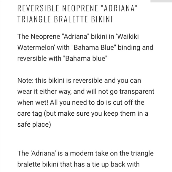 Auqua reversible neoprene bikini blue orange XS - Picture 6 of 8